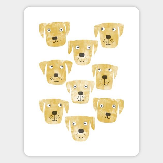 Golden Labrador Retriever Dogs Magnet by NicSquirrell